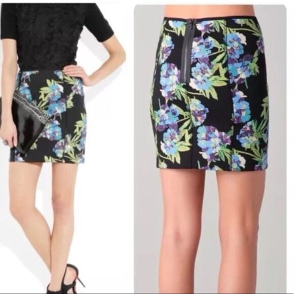 Elizabeth & James floral zip scuba skirt Sz S - Picture 7 of 7